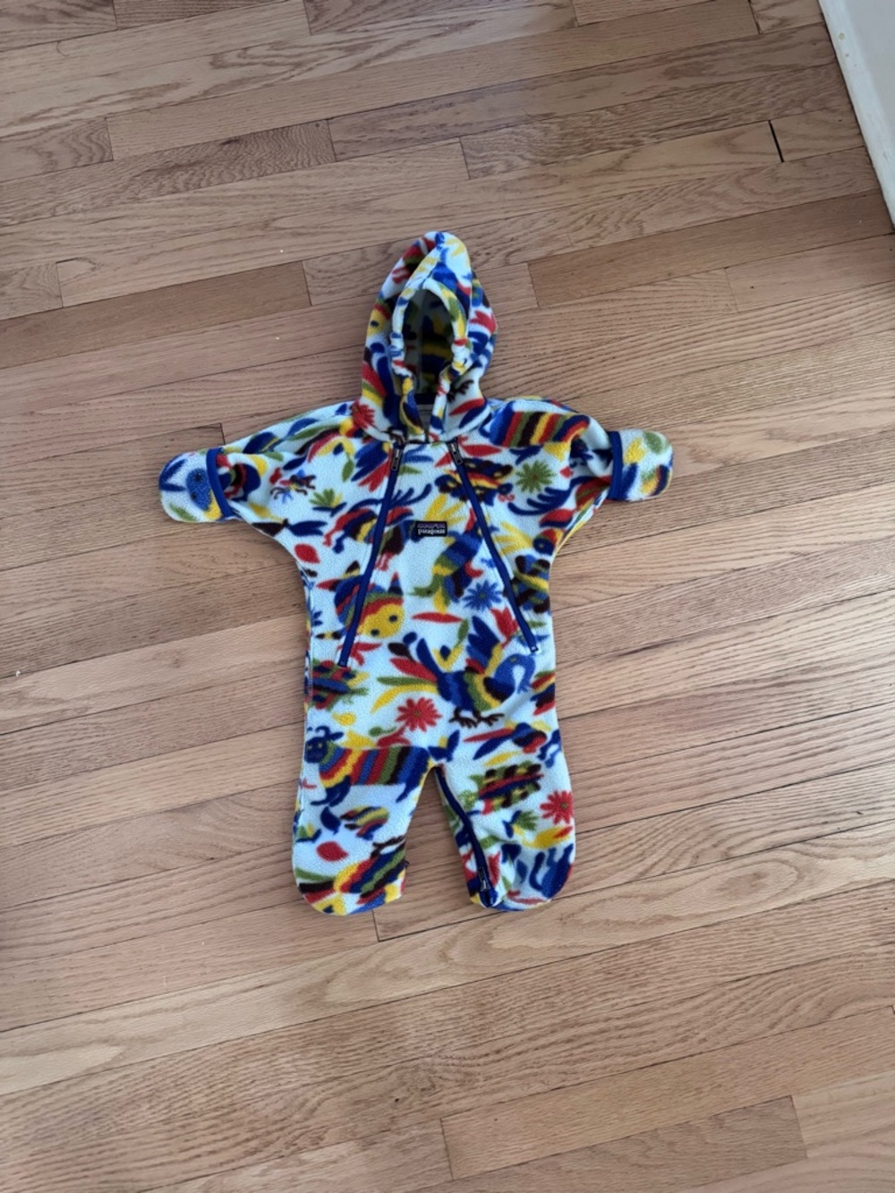 Patagonia Multicolor Synchilla Bunting Fleece Hooded Baby One-Piece
